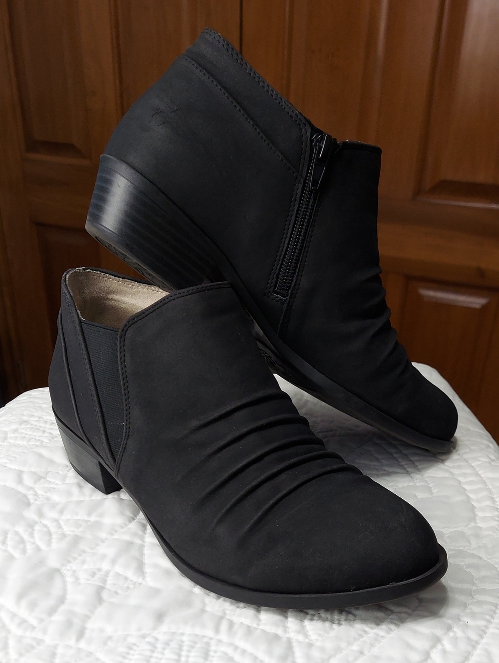 Life Stride Aurora Velocity Support Black Ankle Heel Boots, Size 8.5, Like New▪︎
